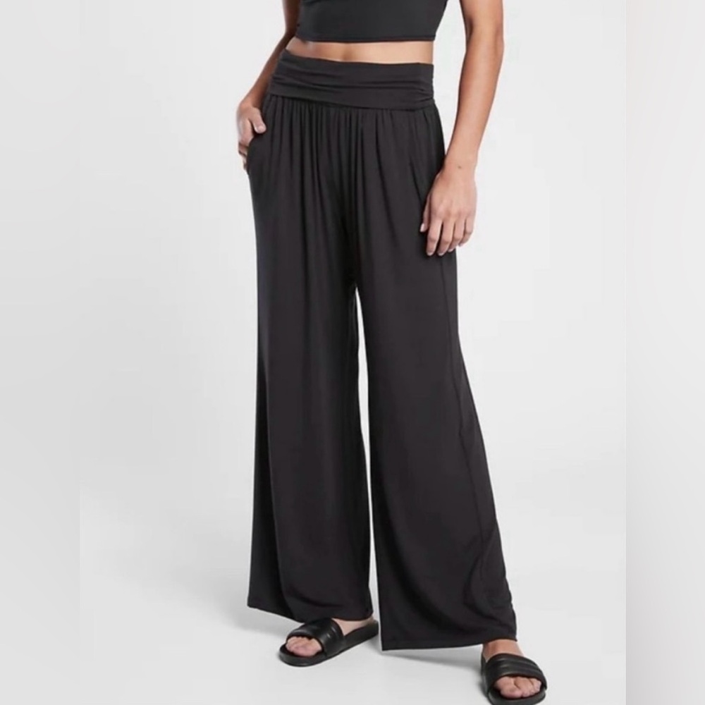 Athleta Studio Black Wide-Leg Pants